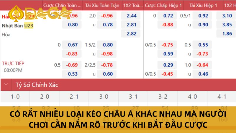 Kèo Châu Á - Cẩm Nang Soi Kèo Toàn Tập Cho Người Chơi 6 Các loại kèo châu á